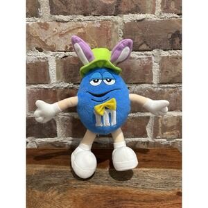 Galerie 2005 M&Ms Blue Bunny Hat Easter Poseable Plush Stuffed Doll /w tags‎ 10"
